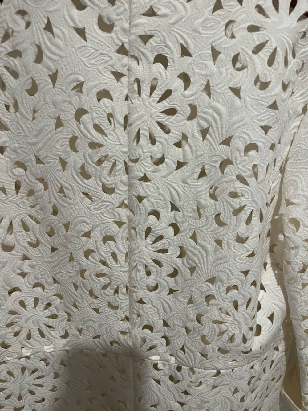 Grace Chuang Ivory Eyelet Lightweight Layer/coat - Picture 8 of 12